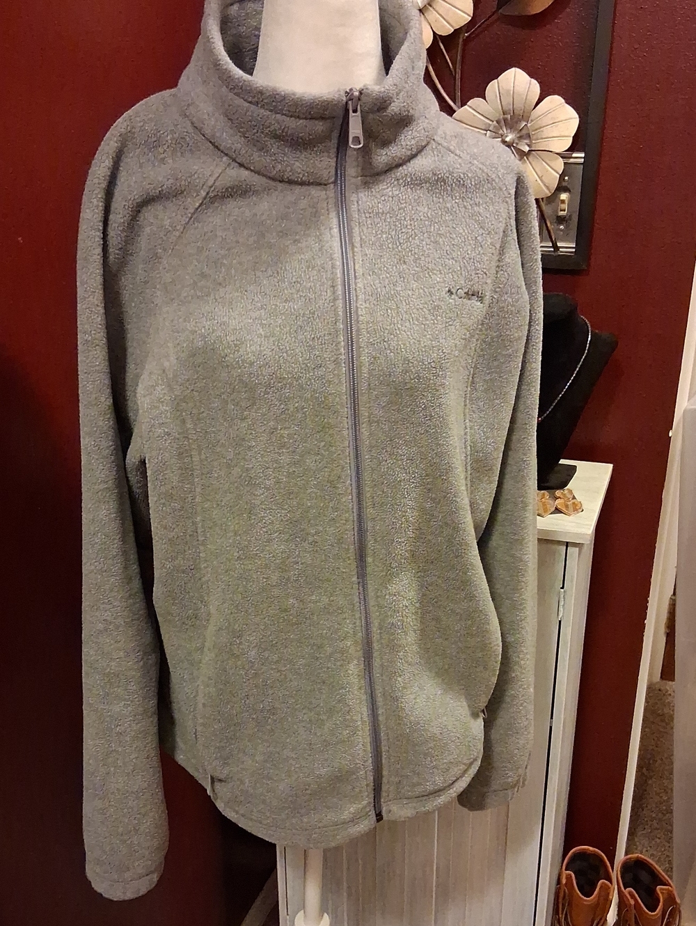Columbia Gray Full-Zip Fleece Jacket